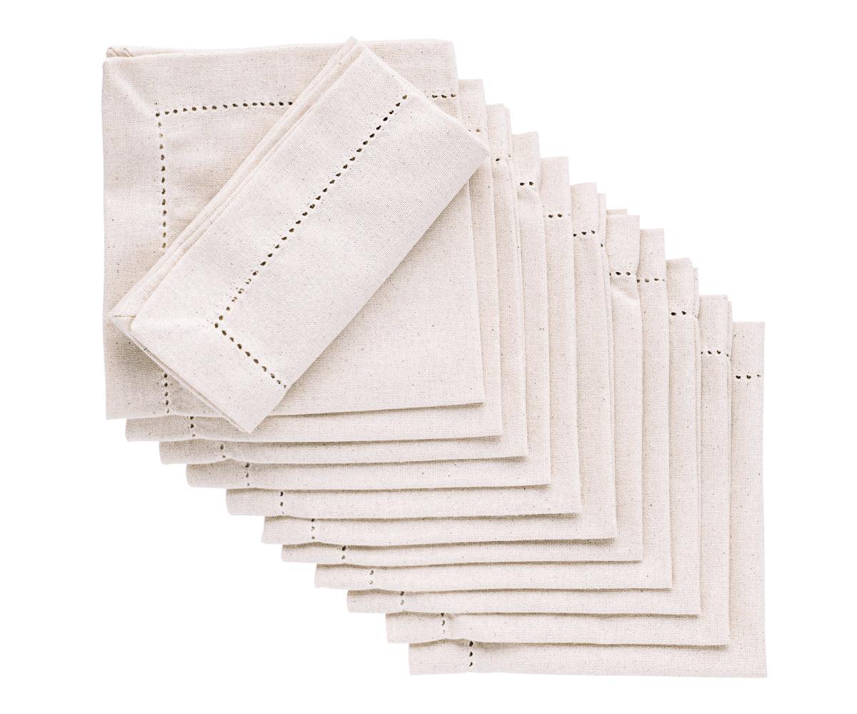 Natural Cotton Cocktail Napkins - 10 Inch