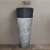 Natural Stone Black Marble Pedestal Conical Shaped Sink (D)16