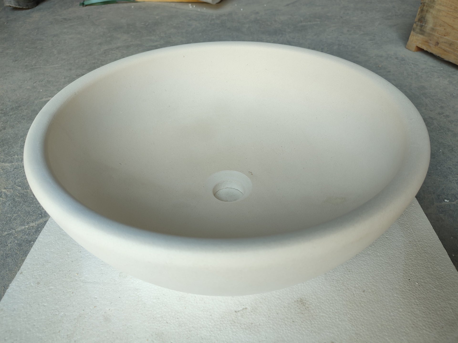 Natural Stone Classic Limestone Round Edge Vessel Sink (D)16
