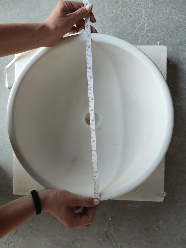 Natural Stone Classic Limestone Round Edge Vessel Sink (D)16