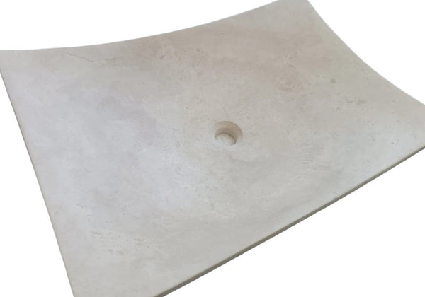 Natural Stone Light Travertine Unique Modern Special Design Customizable Vessel Sink  (W)25.6