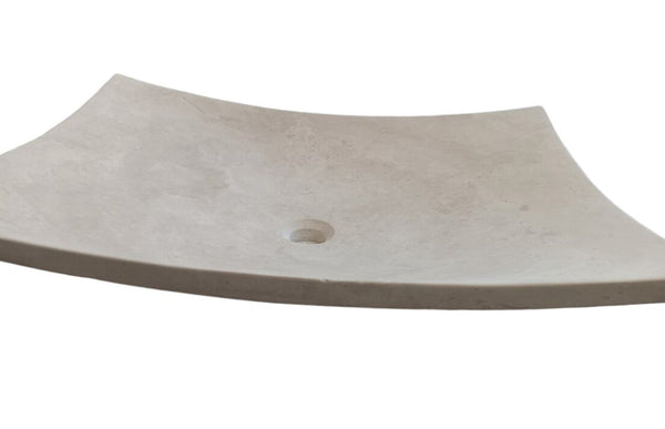 Natural Stone Light Travertine Unique Modern Special Design Customizable Vessel Sink  (W)25.6