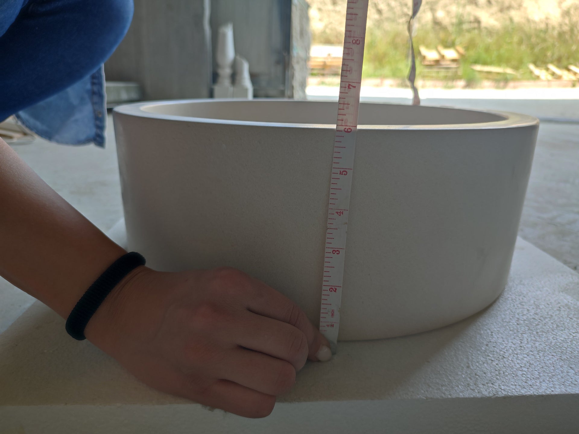 Natural Stone Limestone Tapered Sink Honed-Matte  (D)16
