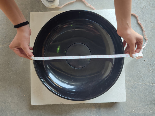 Natural Stone Toros Black Marble Above Counter Vessel Sink Polished (D)16