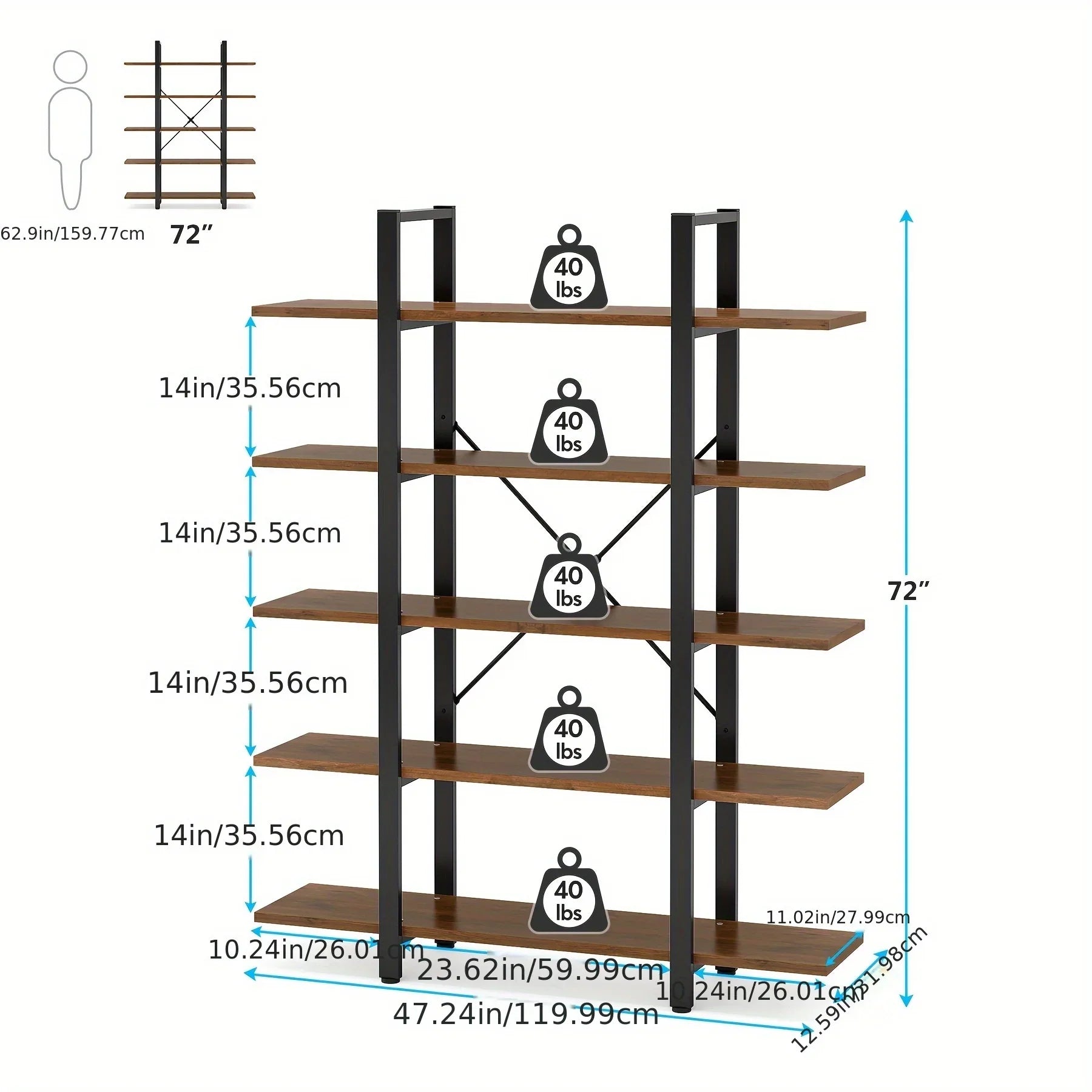 Natural Wood Multi-Compartment Bookshelf with Storage Design