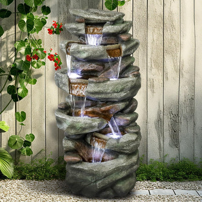 Resin Overhanging Ledge Rock Waterfall Fountain Outdoor