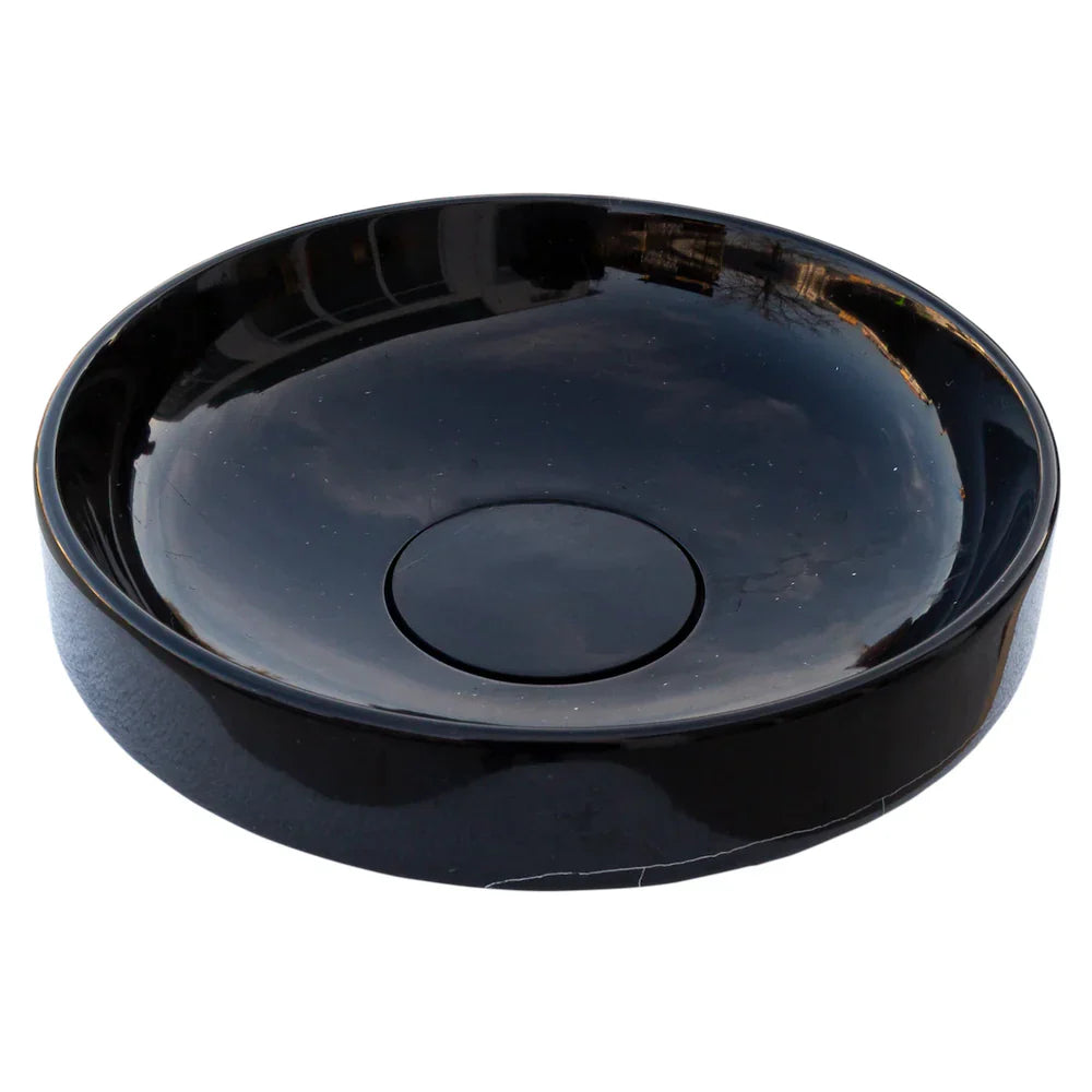 Toros Black Marble Above Vanity Designer Bathroom Sink Middle Drain Cap (D)16