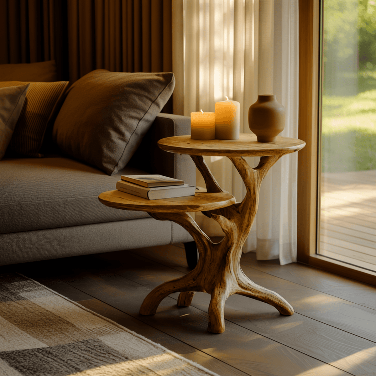 Natural Root Solid Wood Side Table