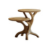 Natural Root Solid Wood Side Table - Natural Oak / 12"W × 18"H