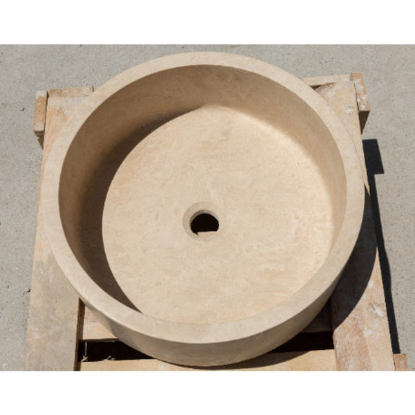 Natural Stone Classic Travertine Round Shape Vessel Sink (D)16