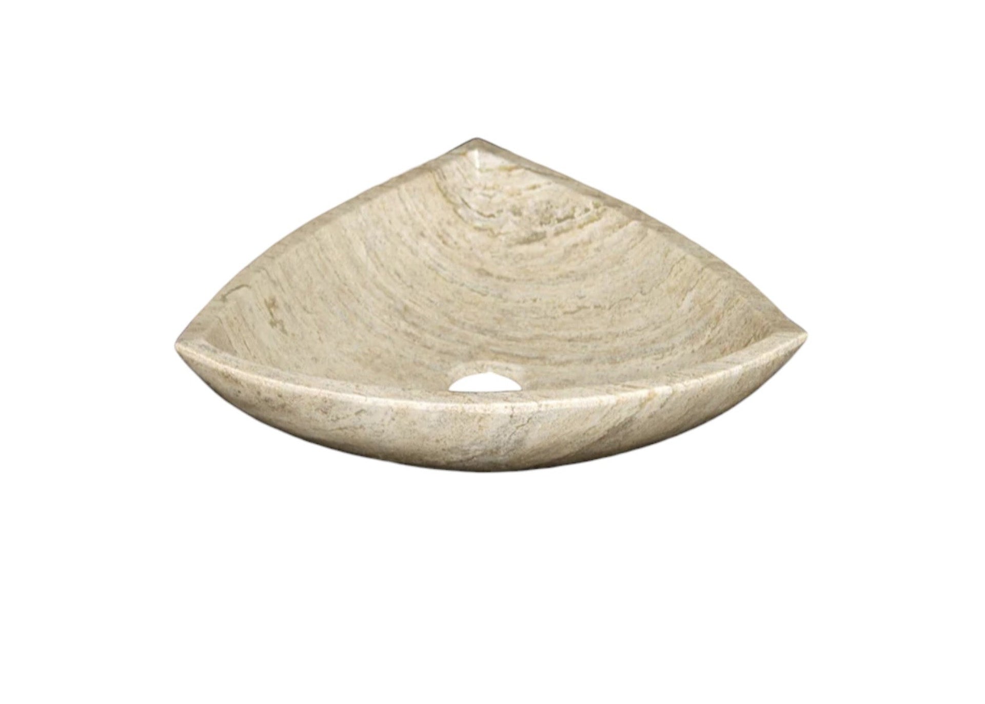 Natural Stone Light Travertine Vein-cut Special Design Vessel Sink Polished (W)16