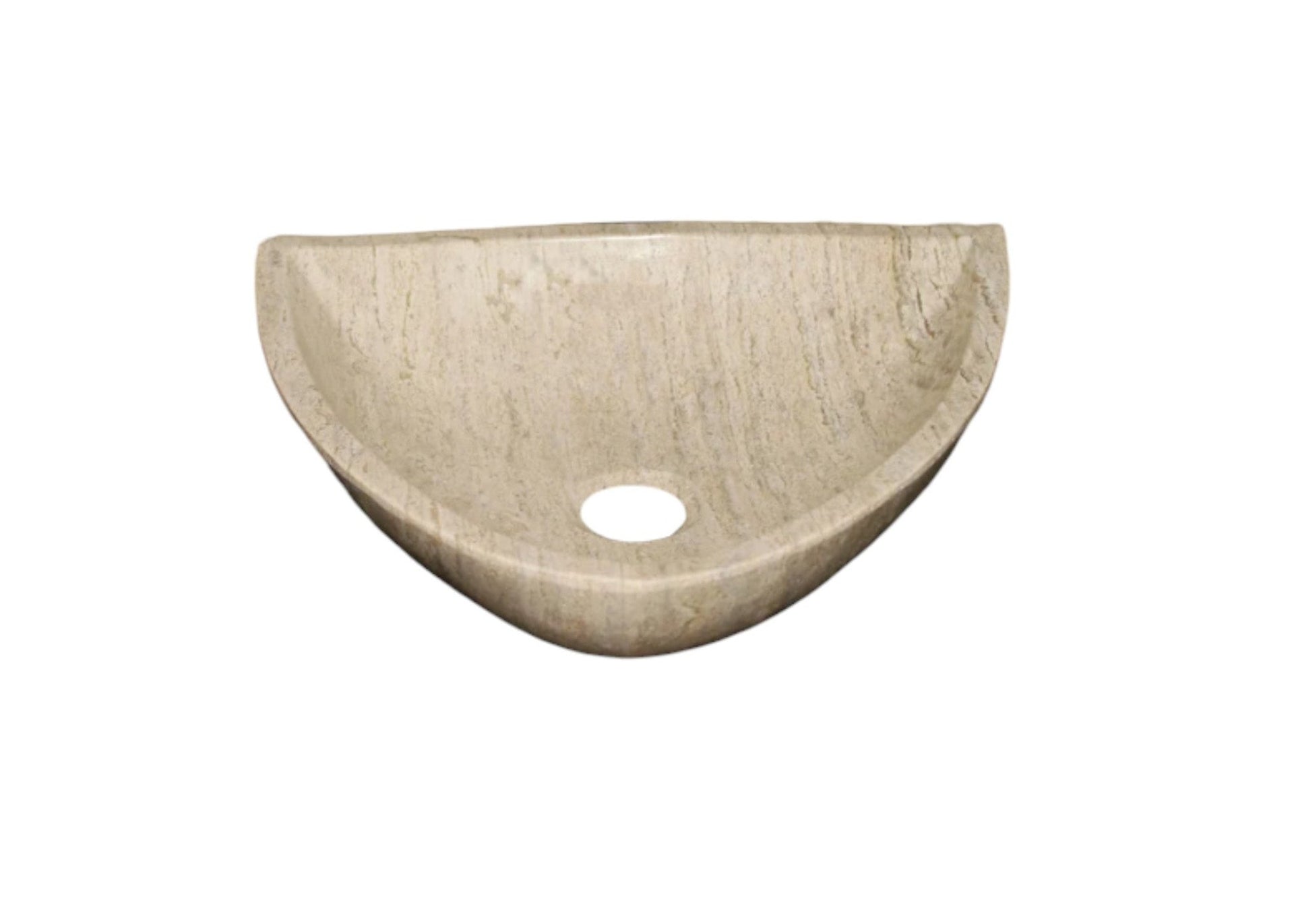 Natural Stone Light Travertine Vein-cut Special Design Vessel Sink Polished (W)16
