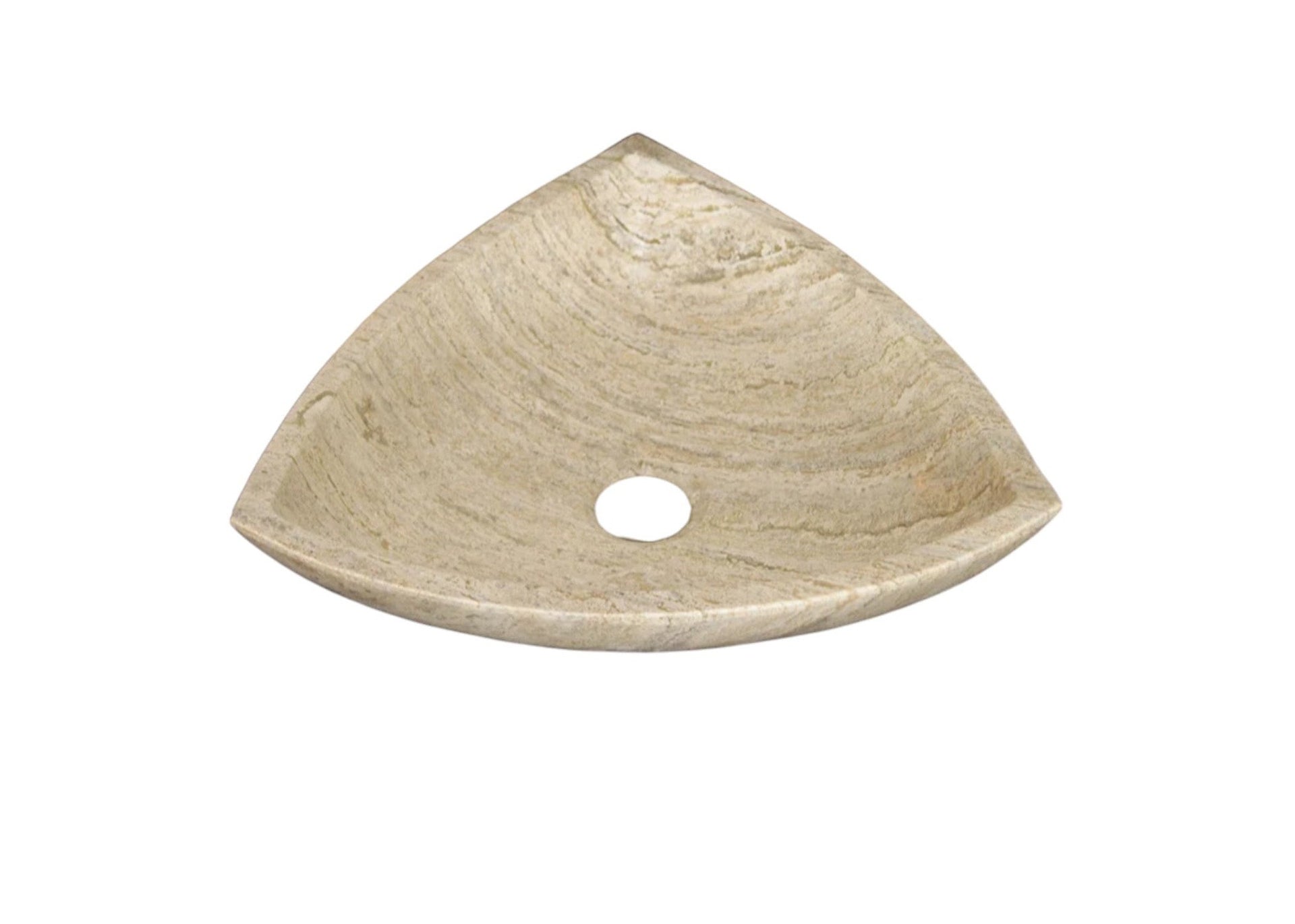 Natural Stone Light Travertine Vein-cut Special Design Vessel Sink Polished (W)16