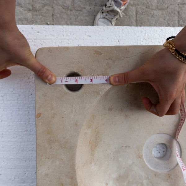 Natural Stone Troia Light Travertine Above Counter Wavy Shape Sink (W)16