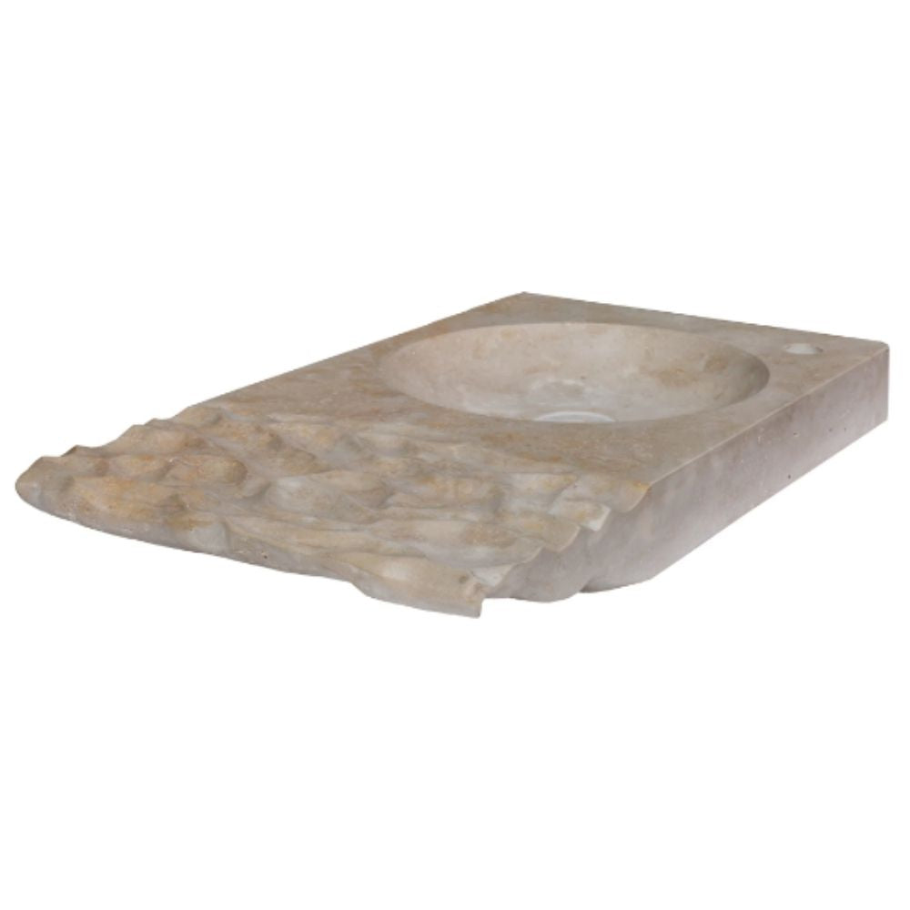 Natural Stone Troia Light Travertine Above Counter Wavy Shape Sink (W)16