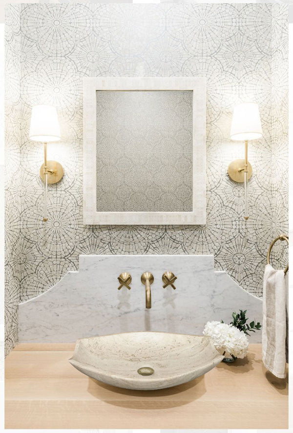 Natural Polished Stone Vessel Travertine Sink  (W)20