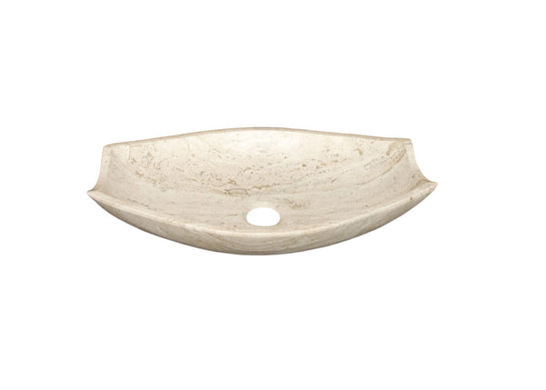 Natural Polished Stone Vessel Travertine Sink  (W)20