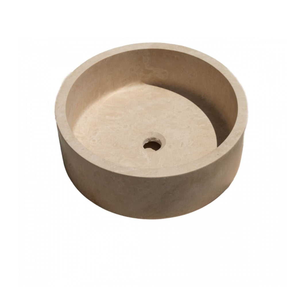 Natural Stone Classic Travertine Round Shape Vessel Sink (D)16