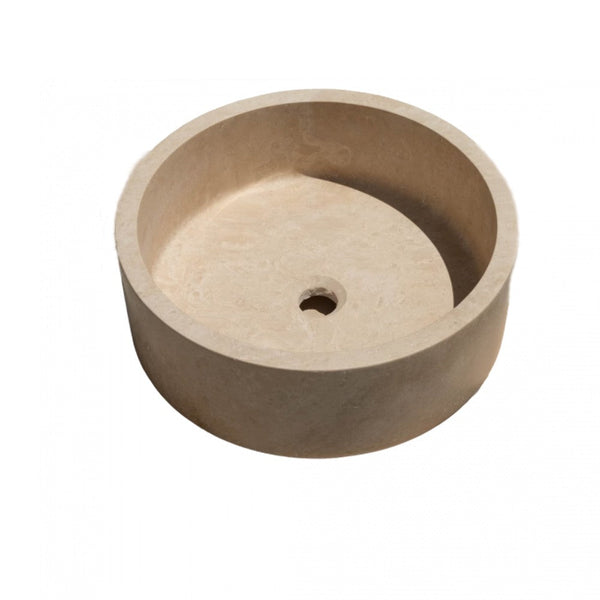 Natural Stone Classic Travertine Round Shape Vessel Sink (D)16