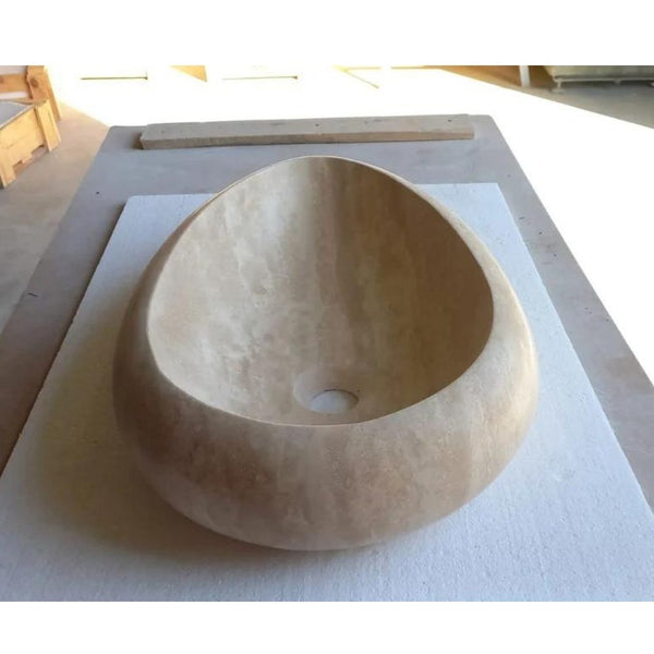 Natural Stone Drop Shape Travertine Sink  (W)14