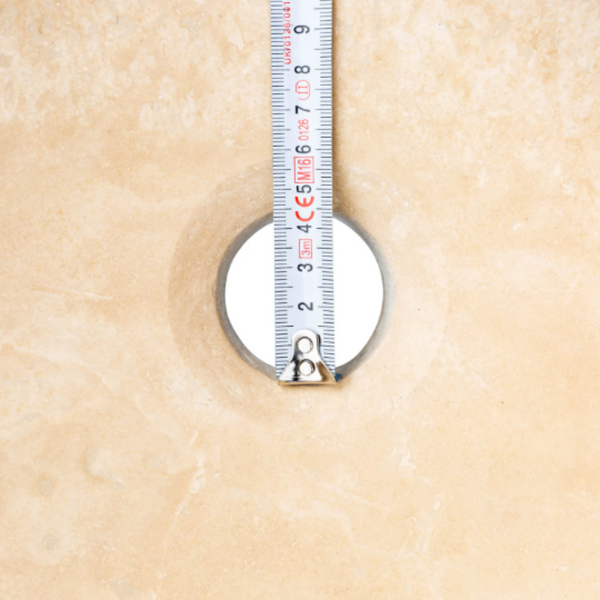 Natural Stone Light Travertine Pumpkin Shape Honed Vessel Sink (D)16