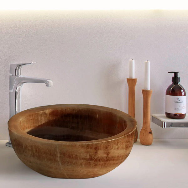 Natural Stone Honey Onyx Vessel Sink (D)16