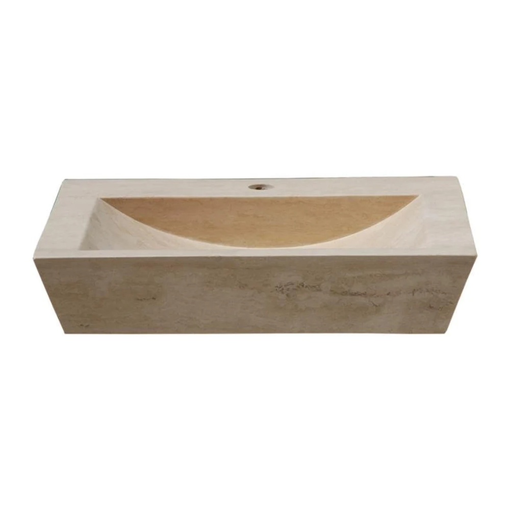Natural Stone Light Travertine Rectangular Farmhouse Sink (L)20