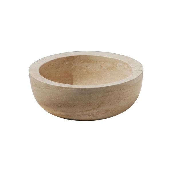 Natural Stone Light Travertine Round Vessel Sink (D)14