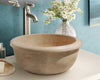 Natural Stone Light Travertine Vessel Sink (D)14