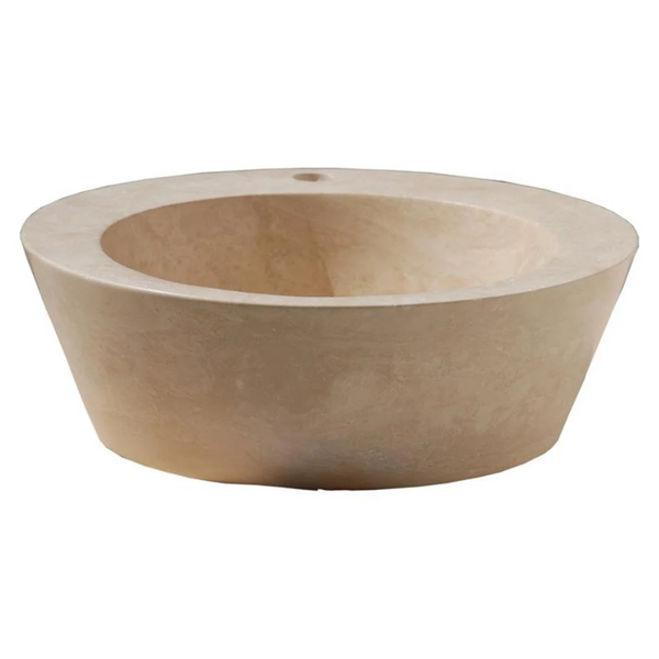 Natural Stone Light Travertine Vessel Sink (D)16