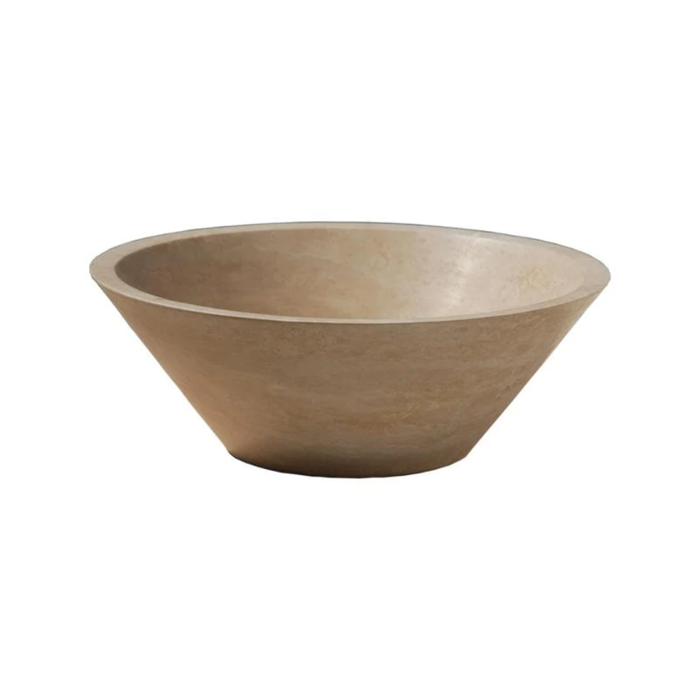 Natural Stone Light Tapered Shape Travertine Vessel Sink (D)16