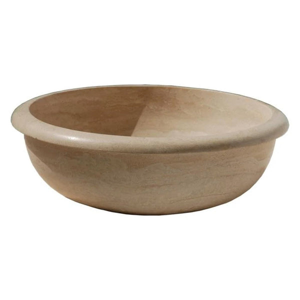 Natural Stone Light Travertine Drop-in Vessel Sink (D)16
