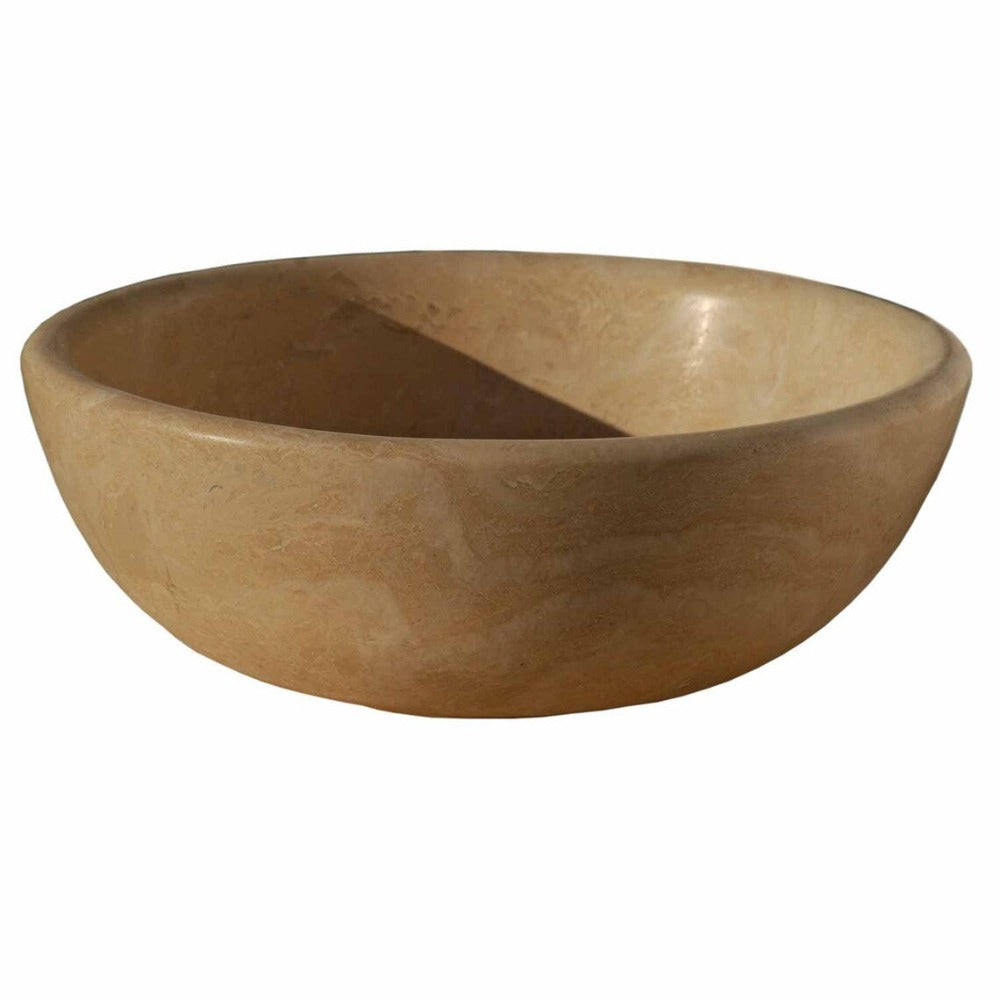 Natural Stone Light Travertine Vessel Sink (D)16