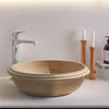 Natural Stone Light Travertine Stripe Edge Vessel Sink (D)16