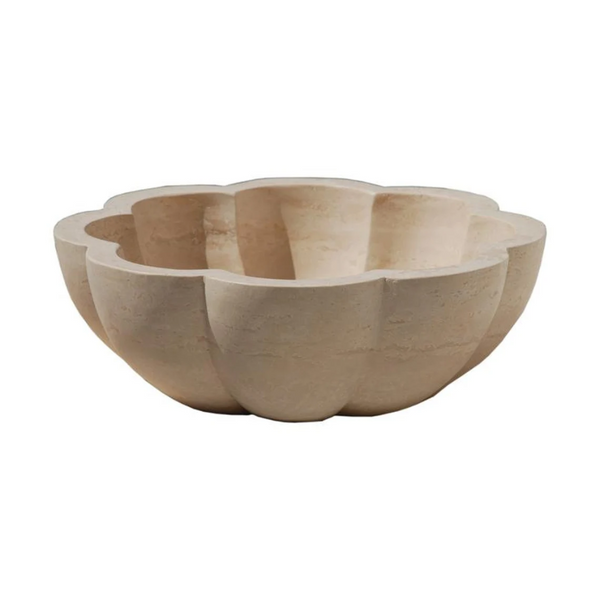 Natural Stone Pumpkin Light Travertine Vessel Sink (D)16