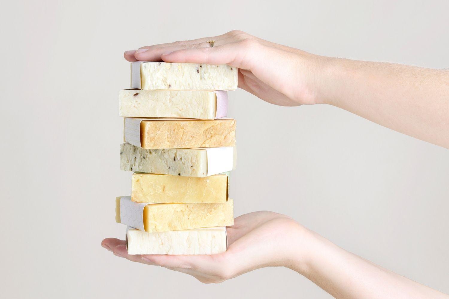 Set of  6 Handmade cold process ,Natural Soap Bars in gift Set box