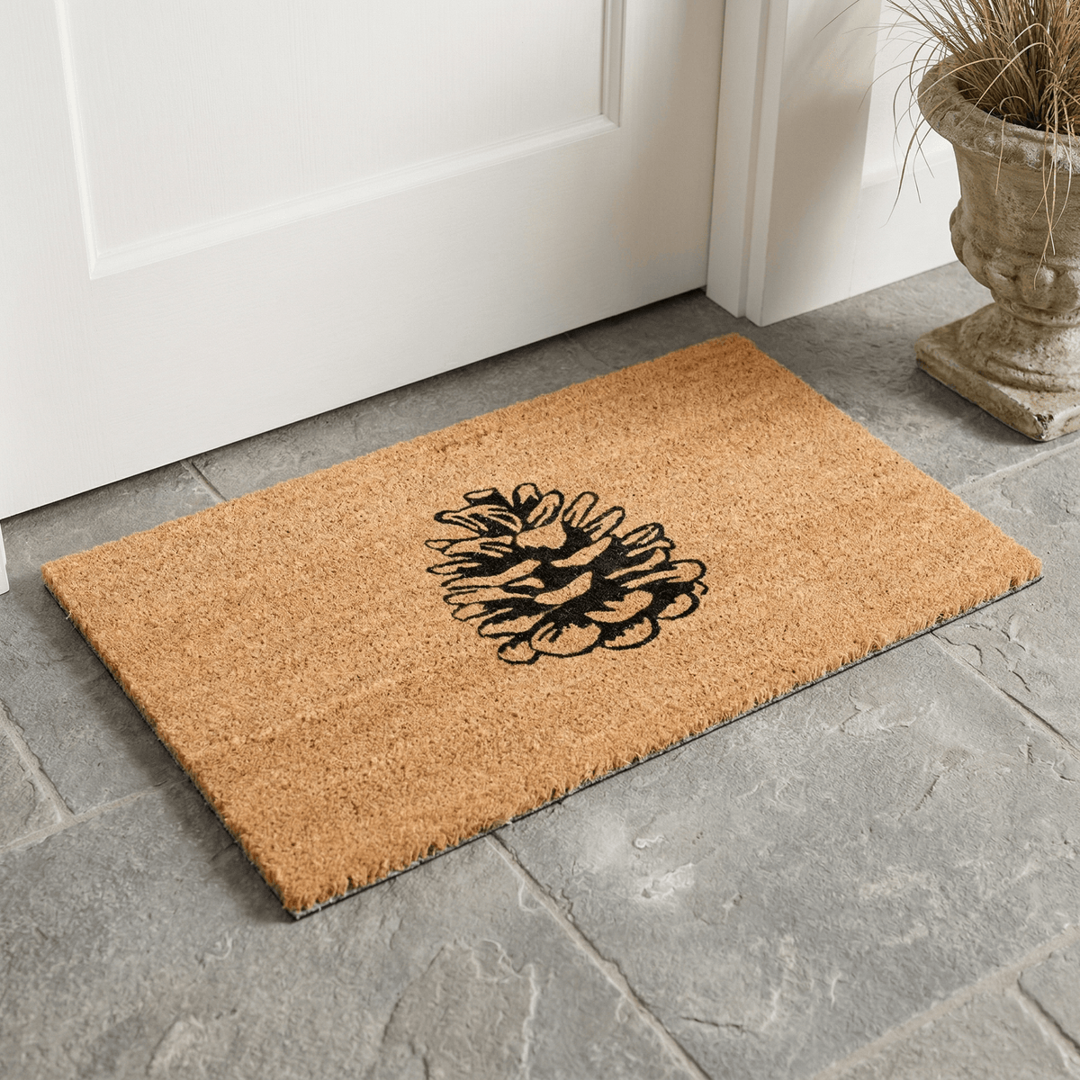 Nature Lover Pine Cone Coir Doormat
