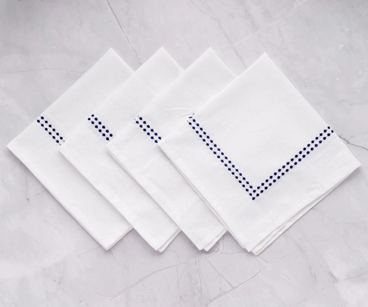 Pearls Navy Napkins Set of 12