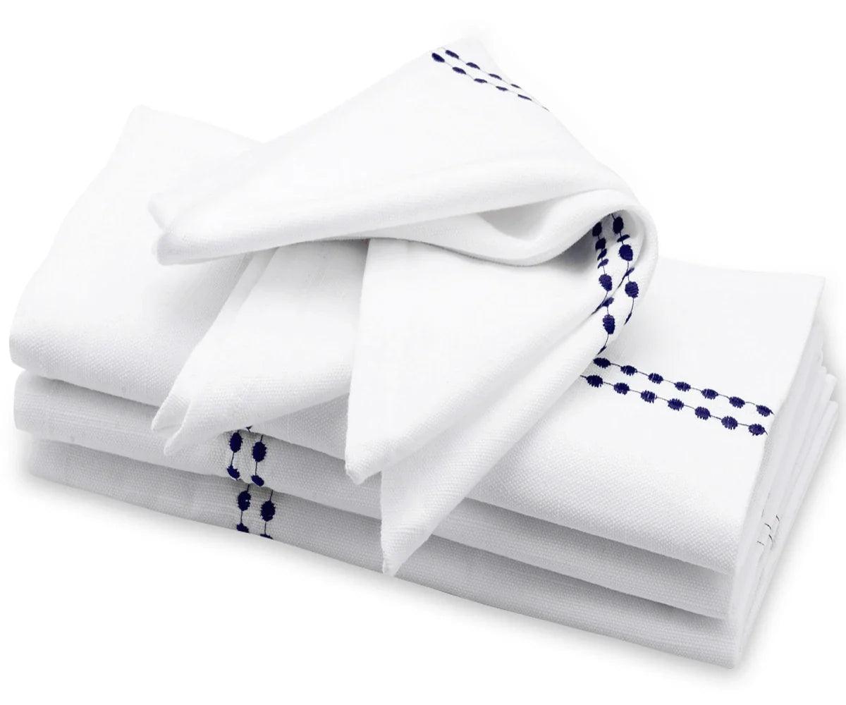 Pearls Navy Napkins Set of 12
