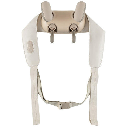 Neck Shoulder Massager with 2 Heat Levels for Pain Relief-Beige
