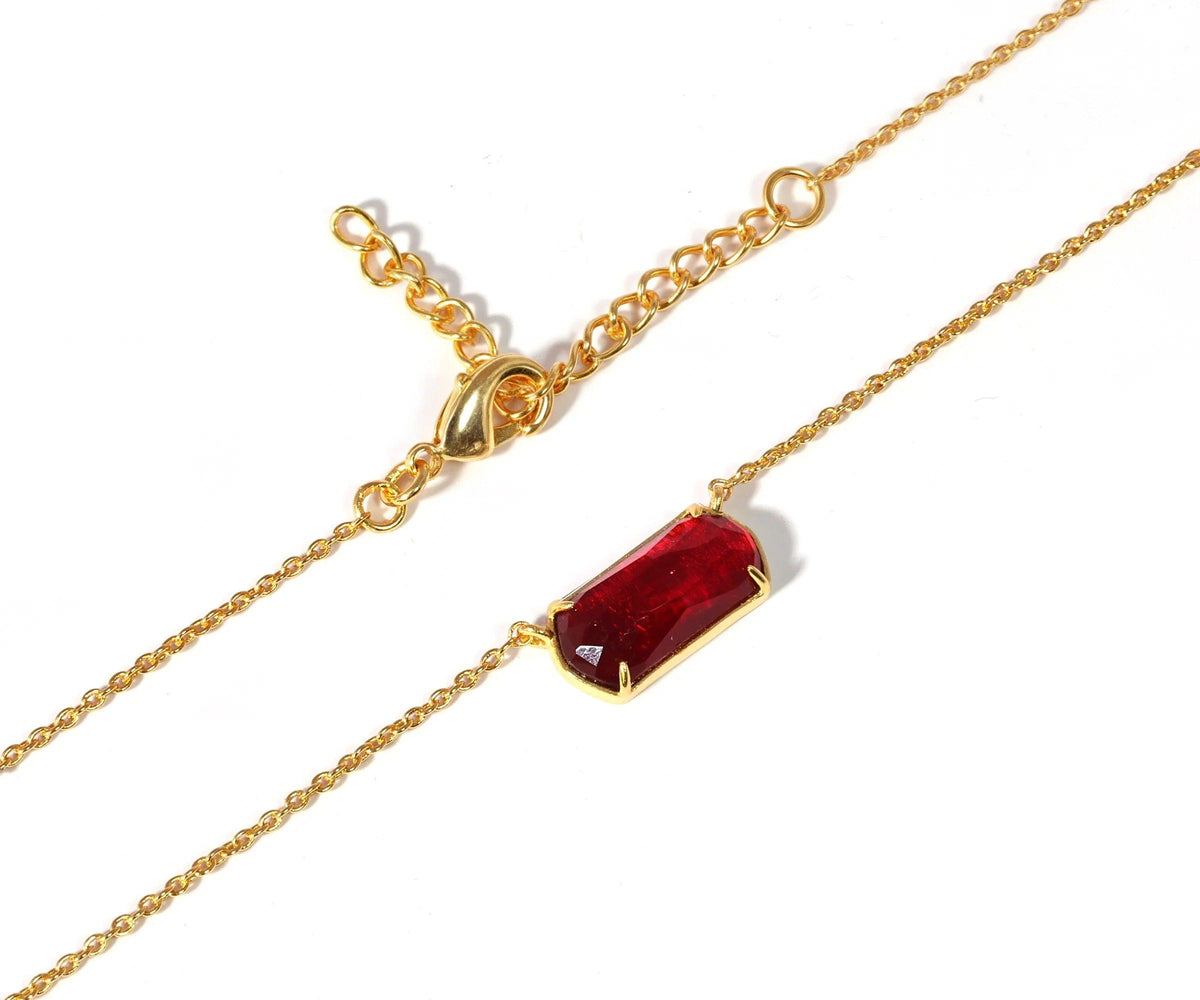 Aura Topaz Necklace in Red Ruby Blaze Pendant