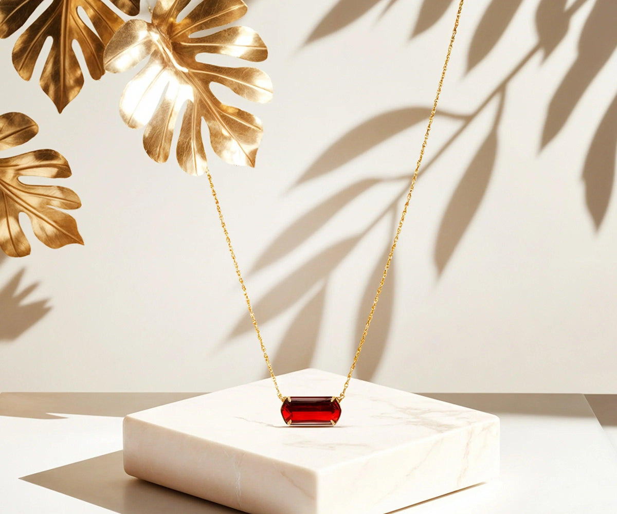 Aura Topaz Necklace in Red Ruby Blaze Pendant