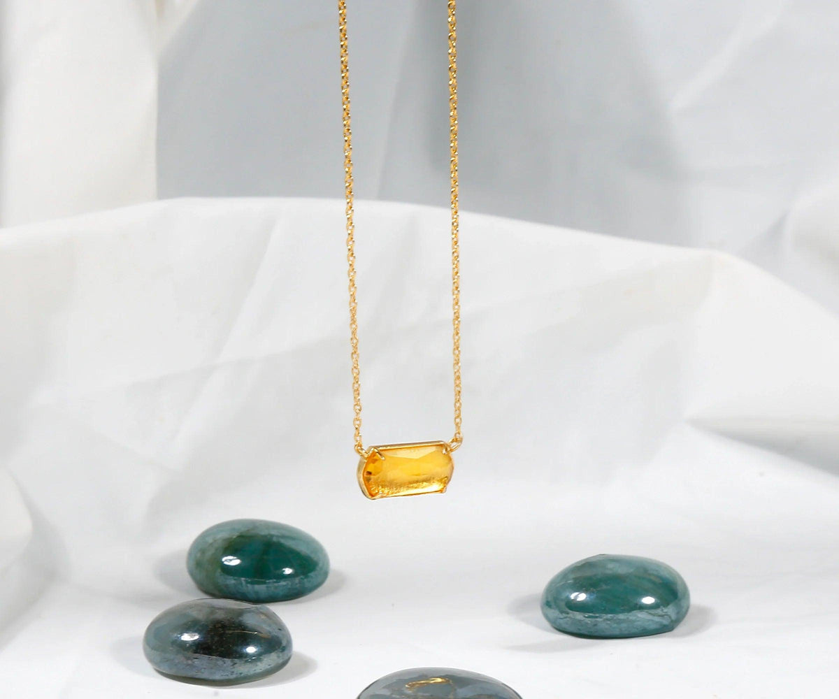 Aura Citrine Pendant Necklace
