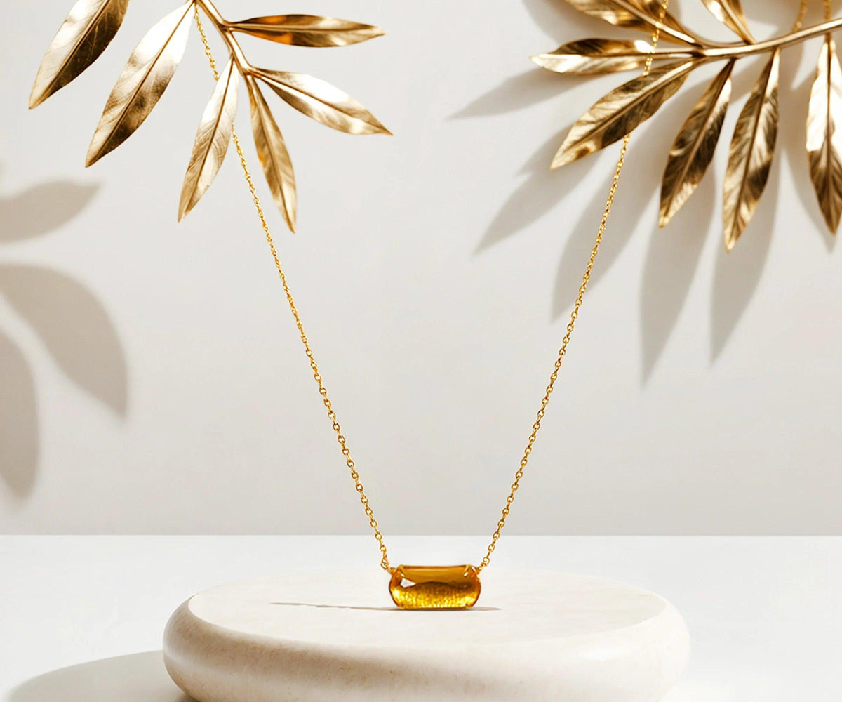 Aura Citrine Pendant Necklace