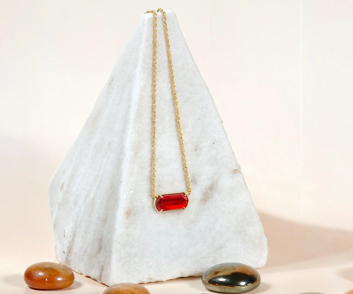 Aura Topaz Necklace in Red Ruby Blaze Pendant