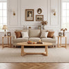 Nesting Coffee Table Set of 3 with Wood Veneered Top and Solid Rubber Wood Legs for Living Room-Natural
