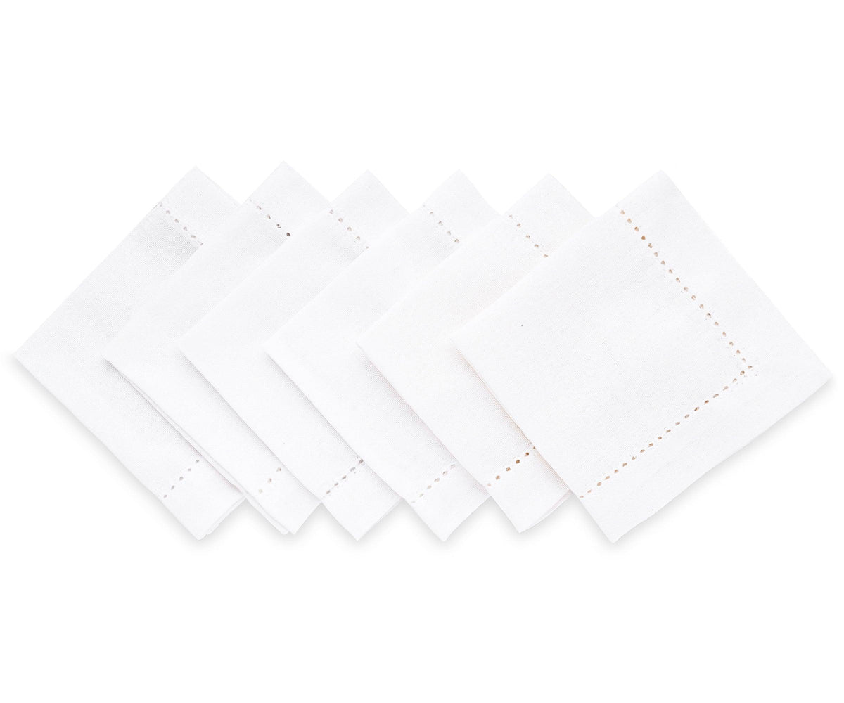 Hemstitch Cocktail Napkins - Set of 12