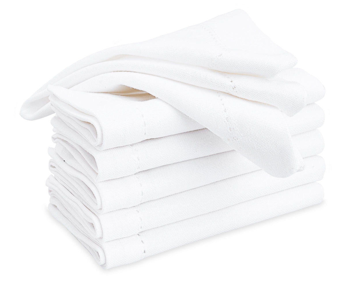 White Hemstitched Napkins - 20 inch