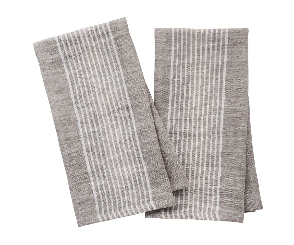 Striped Linen Tea Towels - Set of 2