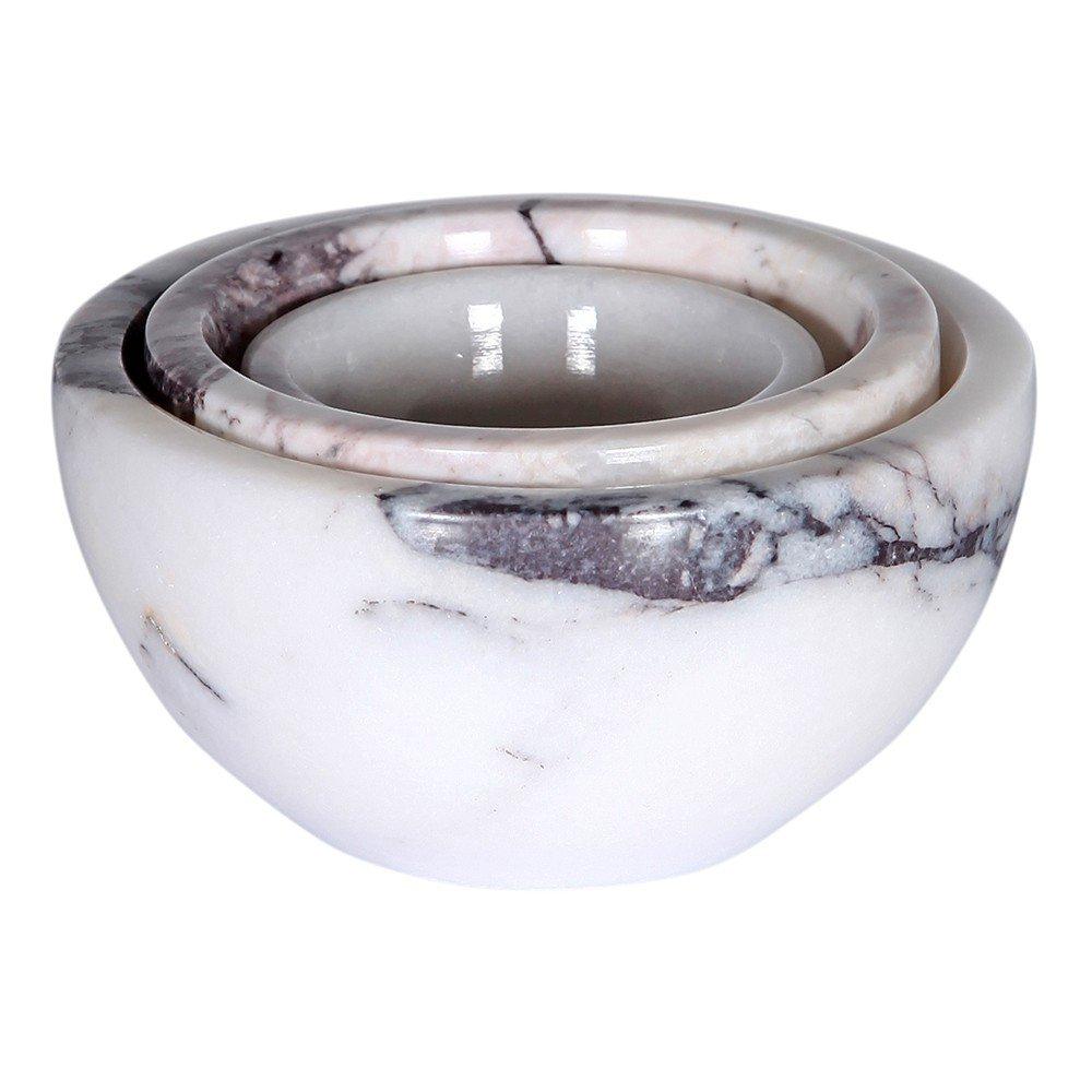 Marble Nesting Snack/Serving Bowls Set of 3 Polished